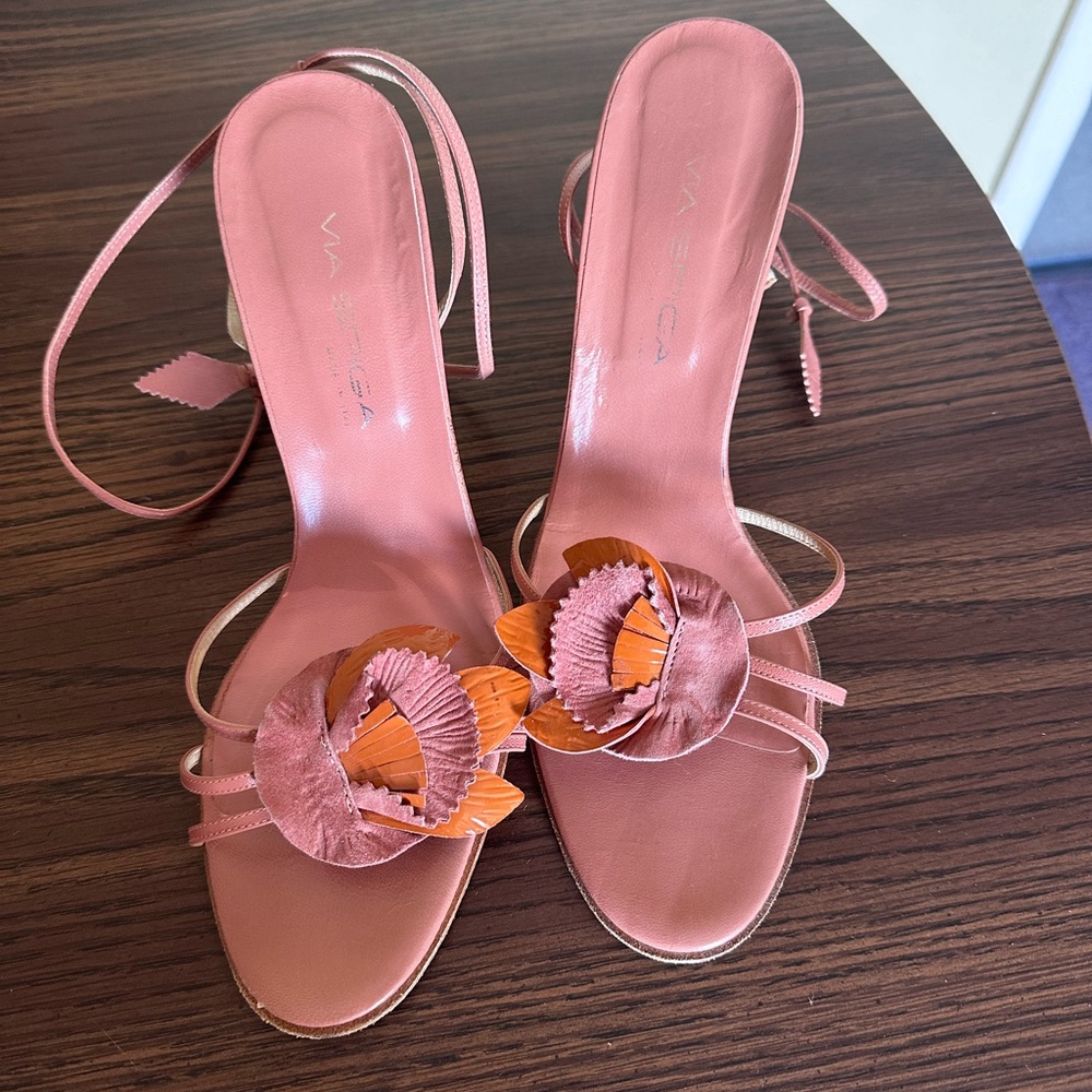 Via Spiga Pink Strappy Heels